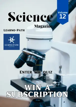 Image of a scientific style magazine outlining if you enter the quiz you can win